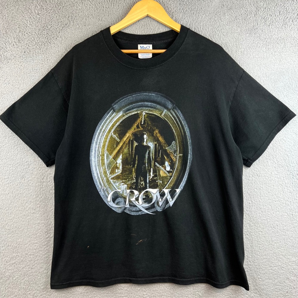 Vintage The Crow Movie Graphic T-Shirt M&O Knits Black Large Eric Draven Quote